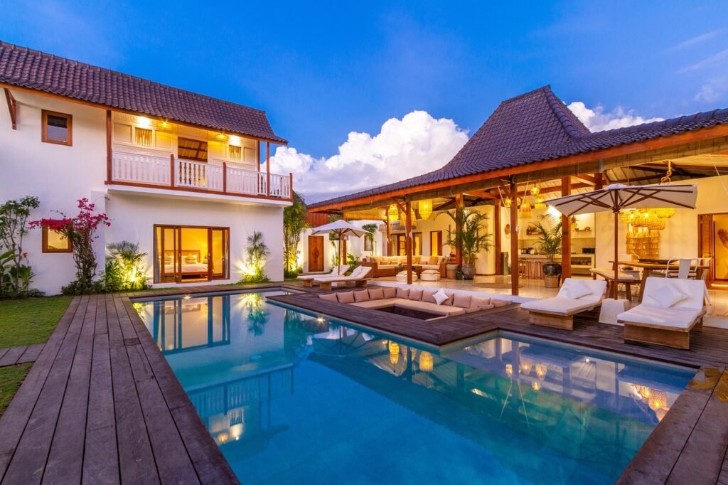real estate, luxury villa, vacation, nature, villa, holiday, travel, summer, tourism, interior, architecture, bali, design, bedroom, structure